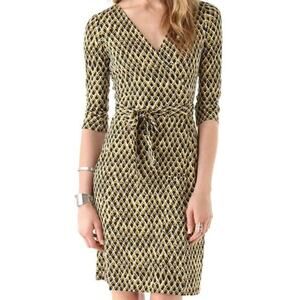 NWOT Diane Von Furstenberg New Julian Two Silk Wrap Dress Snake 3/4‎ Sleeve Midi